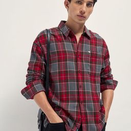 THE BEAR HOUSE Checked Relaxed Fit Pure Cotton Casual Shirt-picture-30