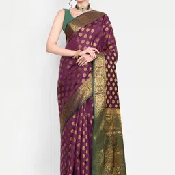 AKSH FASHION Multi Silk Blend Sarees-picture-17