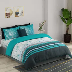 United Colors of Benetton 4 Piece Floral Printed Double King Superfine Bedding Set-10