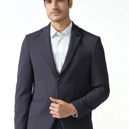 Blackberrys Notched Lapel Striped Long Sleeve Single Breasted Blazer-image-97