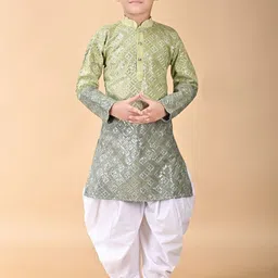 nfc creation Embroidered and Sequined Printed Pure Cotton Kurta & Patiala Set for Boys-picture-1