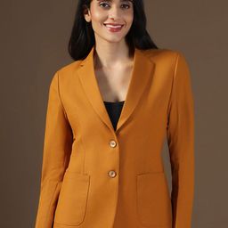 TAHVO Notched Lapel Single Breasted Formal Blazers-image-6