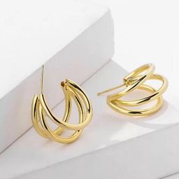 Celestria Contemporary Half Hoop Earrings-image-88