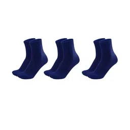 MUKHAKSH Pack of 3 Pairs School Plain Navy Blue Ankle-Length Socks-image-83