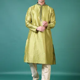 V-Mart Men Ethnic Motifs Regular Thread Work Kurta with Churidar-36