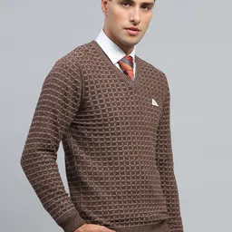 Monte Carlo Men Checked Woollen Pullover image 3