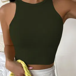 BAESD Women Round Neck Sleeveless Tank Crop Top-image-88
