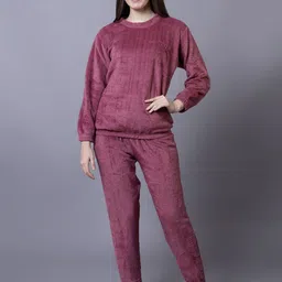 AVYAY Women Long Sleeves Round Neck Night suit-picture-28