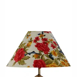 BrightDaisy White Printed Terracotta Frusturical Shaped Table Lamp image 4