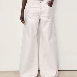 MANGO Women Mid-Rise Wide Leg Coated Jeans-image-51