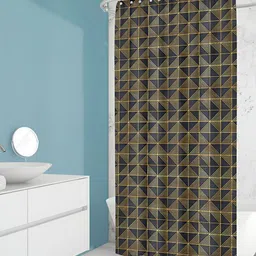 ArtzFolio Black & Yellow Printed Waterproof Shower Curtains-18