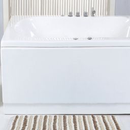 GOKAL EXPORTS Brown & Beige Striped Microfiber Super Soft Anti Slip Rectangular Door Mat-8