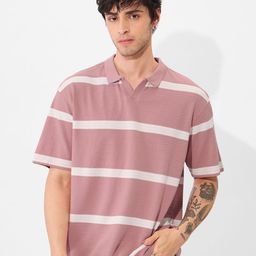 The Souled Store Men Striped Polo Collar T-shirt-image-29