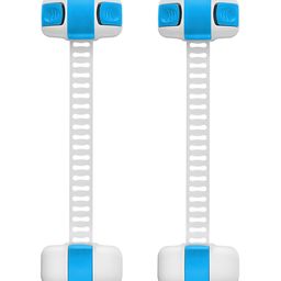 Safe-O-Kid 2 Child Safety Locks / Latches for Baby Proofing, Multipurpose, Easily Adjustable & High Quality Large Size White & Blue Pack of 2-image-2