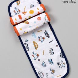 Babyhug 100% Cotton Muslin Burp Cloth Pack Of 3 - Mulitcolor-10