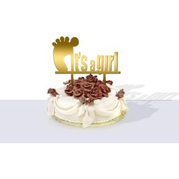 Amfin It's A Girl Cake Topper - Golden-21
