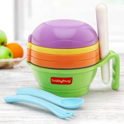 Babyhug Multi Purpose Baby Food Grinding Bowl - Purple Green-20