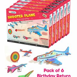 Funvention Shooter Plane & Coloring Activity Kit Multicolor - Pack of 6-17