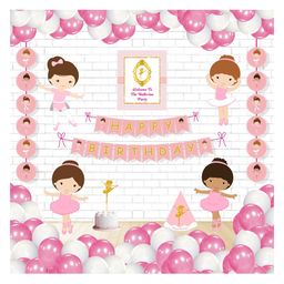 Untumble Ballerina Theme Birthday Kit Pink - Pack of 58-image-83