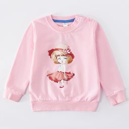 Kookie Kids Full Sleeves Sweatshirt Girl Print - Pink-image-125