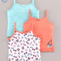 Babyoye Biowash Singlet Sleeves Slip Polka Dot Print Pack of 3 - Peach-picture-1