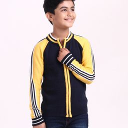 Pine Kids Full Sleeves Front Open Sweater - Blue-image-3