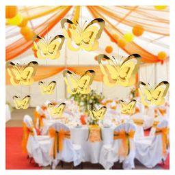 Funcart 3D Butterfly Hanging Decoration Kit Golden - Pack Of 12-image-47