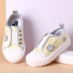 Cute Walk by Babyhug Casual Shoes  Floral Appliques - Yellow White-image-69