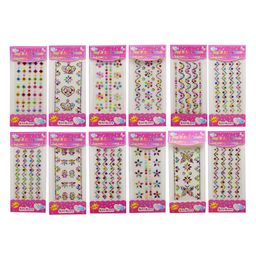 Asera Self Adhesive Pearl Stone Stickers pack of 12 - Multicolor-17