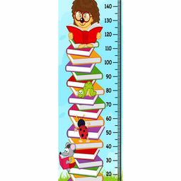 WENS Books Print Height Measurement Wall Sticker - Multicolor-picture-10
