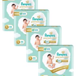 Pampers Premium Care Pants, Large size baby diapers (L), 44 Count, Softest ever Pampers pants - (Pack of 4)-24