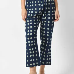 KALINI Women Polka Dot Printed Relaxed Trousers-image-27