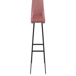 DOE BUCK Pink Low Back Tufted Velvet Wood Bar Stool-image-4