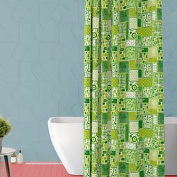 ArtzFolio Green and White Printed Waterproof Shower Curtain-image-41