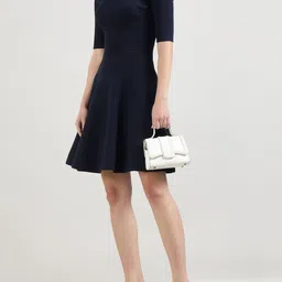 Ted Baker Women Black Ribbed Fit & Flare Dress-image-31