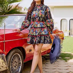 HOUSE OF FETT Print Fit & Flare Mini Dress-image-45