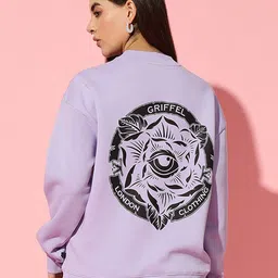 GRIFFEL Women Printed Round Neck Long Sleeves Sweatshirt-image-98