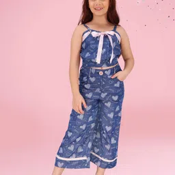 CUTECUMBER Girls Printed Sleeveless Top With Trousers-image-80
