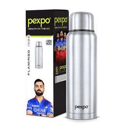 Pexpo Silver-Toned Single Stainless Steel Water Bottle-picture-17