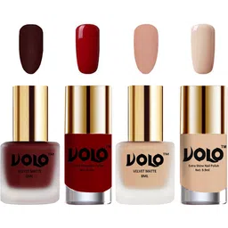 VOLO Set Of 4 Velvet Matte & Extra Shine Nail Polish-8 ml & 9.9 ml Each Shade 23-28-31-65 image 1