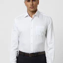 Van Heusen Men Spread Collar Micro Ditsy Printed Cotton Slim Fit Formal Shirt-image-15