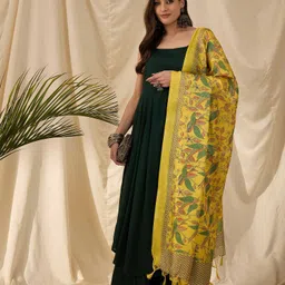 InWeave Women Regular Kurta with Palazzos & With Dupatta-picture-17