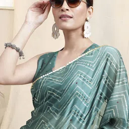 MIRCHI FASHION Sequinned Ready to Wear Saree-image-57