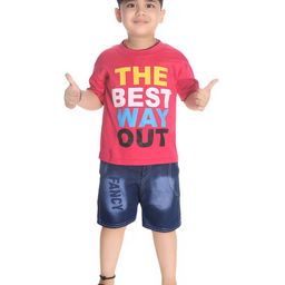 BAESD Boys Printed Short Sleeves T-shirt With Capris-image-44