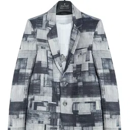 CAVIO Boys Cotton Blend Full Sleeves Printed DarkGrey Blazers and T-Shirt-image-61