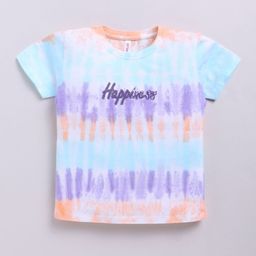 giniekids Girls Round Neck Tie and Dye Cotton Top-image-88