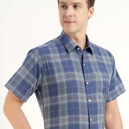 Hancock Premium Slim Fit Windowpane Checks Checked Cotton Shirt-image-50