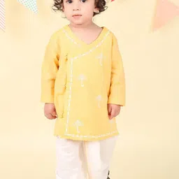 Fabindia Boys Embroidered Regular Thread Work Pure Cotton Kurta with Dhoti Pants-50