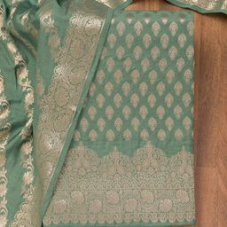 Koskii Ethnic Motifs Woven Design Zari Work Banarasi Unstitched Dress Material-image-40