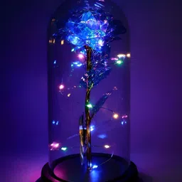 DeoDap Cylinder Rose With Butterfly In Transparent Table Lamp image 2